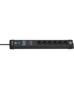 Brennenstuhl Premium-Line 6-way power strip, black, 5 meters, 60,000A surge protection Strāvas pagarinātāji