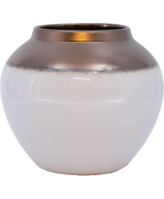 Vase TITAN STONE D20xH18cm, white/gold Новости, мебель, дом