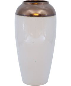 Vāze TITAN STONE D17xH32cm, balta/zelta Jaunumi, mēbeles, māja