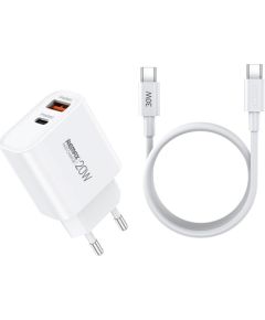 Сетевая зарядка Remax RP-U120 20W USB-C/USB-A + USB-C to USB-C cable 1.0m белая Зарядные устройства
