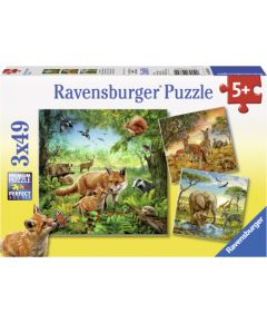 Ravensburger Puzzle 3x49 pc World Animals Puzles
