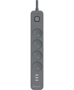 Tracer 47685 Power Line+ 5m (4 sockets +3x USB A) Strāvas pagarinātāji