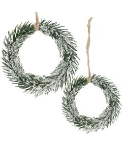 Ziemassvētku rotājums Springos CA1210, zaļa mini vainags, 10 cm  Eglīšu rotājumi