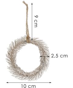 Ziemassvētku eglītes dekors mini vainags Springos CA1209, 10 cm  Eglīšu rotājumi