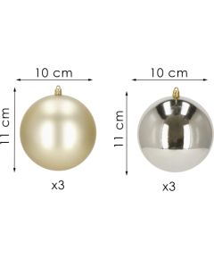 Ziemassvētku eglīšu rotājumu komplekts Springos CA1190 10 CM 6 GAB.  Eglīšu rotājumi