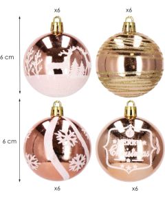 Ziemassvētku eglīšu rotājums Springos CA0867  6cm 24gab  Eglīšu rotājumi
