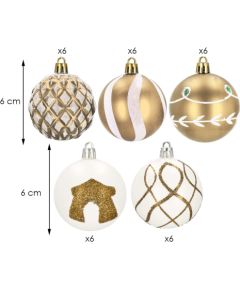 Ziemassvētku eglīšu rotājumu komplekts Springos CA0865 6cm 30gab  Eglīšu rotājumi