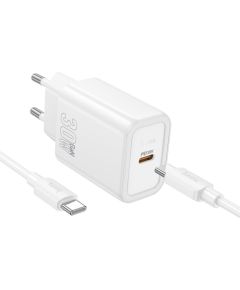 Сетевая зарядка Hoco N62 30W GaN USB-C + USB-C to USB-C cable 1.0m белая Зарядные устройства