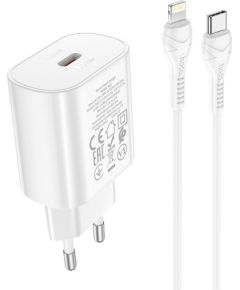 Сетевая зарядка Hoco N22 25W USB-C + USB-C to Lightning cable 1.0m белая Зарядные устройства