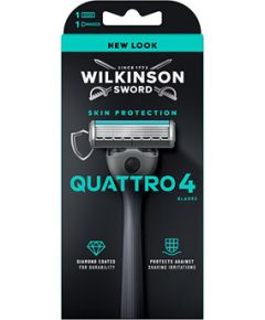 Wilkinson Sword Skin Protection Quattro 4 - Holicí strojek + 1 hlavice Smaržas - NESAKĀRTOTS