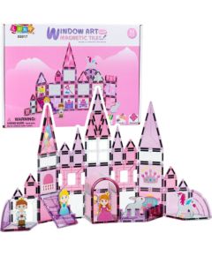 Leantoys Klocki Magnetyczne Okienka Dla Dziewczynki Różowe 50 el. LEAN Toys Konstruktori 