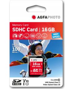 AgfaPhoto Agfa SD SDHC 16 GB Class 10 UHS-I/U1 V10 (SB6034) Atmiņas kartes micro SD SDHC
