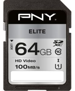 Pny Technologies PNY Elite SDXC 64 GB Class 10 UHS-I/U1  (P-SD64GU1100EL-GE) Карты памяти
