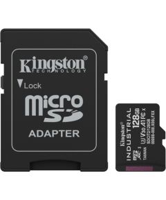 Kingston Industrial microSDHC 128GB Class 10 A1 pSLC + SD Adapter Atmiņas kartes micro SD SDHC