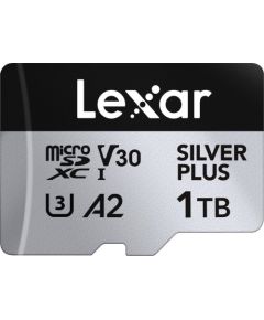 Lexar Professional Silver Plus MicroSDXC 1 TB Class 10 UHS-I/U3 A2 V30 (LMSSIPL001T-BNANG) Atmiņas kartes micro SD SDHC