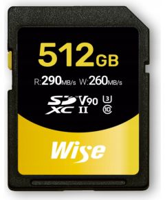 Wise SDXC UHS-II V90 512GB R:290MBs / W:260MBs   WI-SD-N512 Atmiņas kartes micro SD SDHC