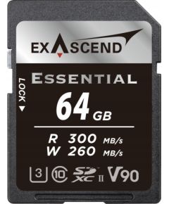 ExAscend Essential SDXC 64 GB Class 10 UHS-II/U3 V90 (EX64GSDU2-S) Atmiņas kartes micro SD SDHC