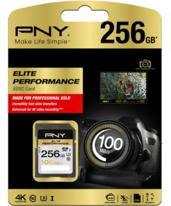 Pny Technologies PNY Elite Performance SDXC 256 GB Class 10 UHS-I/U3  (SD256ELIPER-EF) Atmiņas kartes micro SD SDHC
