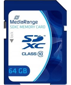 MediaRange MR965 SDXC 64 GB Class 10  (MR965) Atmiņas kartes micro SD SDHC