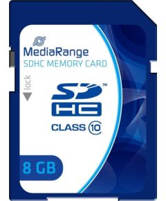 MediaRange MR962 SDHC 8 GB Class 10  (MR962) Atmiņas kartes micro SD SDHC