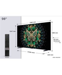 TV TCL C6K 98C6K TV 2.49 m (98") 4K Ultra HD Smart TV Wi-Fi Metallic Televizori