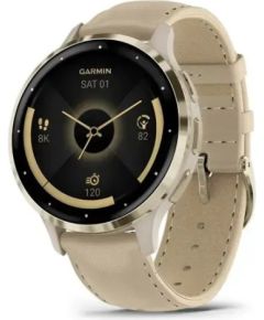 Garmin 010-02785-55 smartwatch / sport watch 3.05 cm (1.2") AMOLED 41 mm Digital 390 x 390 pixels Touchscreen Gold Wi-Fi GPS (satellite) Smart-Watch Pulksteņi