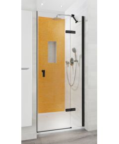 Huppe dušas durvis stūrim/nišai Concept 400, 1000 mm, h=1970, labā puse,  melns/caurspīdīgs stikls AP Dušas stūri