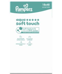 Pampers Chusteczki nawilżane Aqua Soft Touch 18x48 szt. [Plastic Free] Влажные салфетки