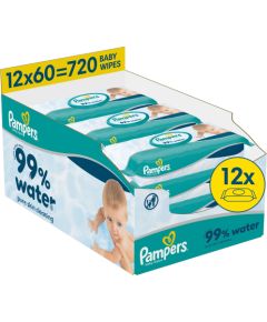 Pampers Chusteczki nawilżane Aqua 12x60 szt. [Plastic Free] Влажные салфетки