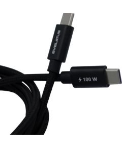 Evelatus   USB 2.0 Type C to Type C 1.2M 100W/5A cable BL Black Дата USB-кабели