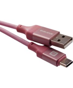Evelatus   Cable USB A to C 2M Aluminum housing braiding Pink Дата USB-кабели