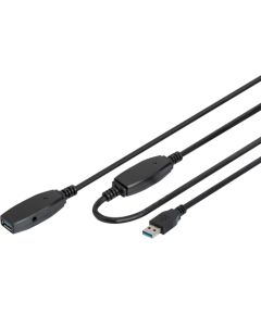 Digitus Active USB 3.2 Gen 1 extension cable, 20 meters (black, repeater cable) Дата USB-кабели