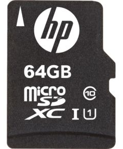 HP MicroSDXC 64 GB Class 10 UHS-I/U1  (SDU64GBXC10HP-EF) Atmiņas kartes micro SD SDHC