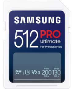 Samsung Pro Ultimate SDXC 512 GB UHS-I U3 V30 (MB-SY512S/WW) Карты памяти