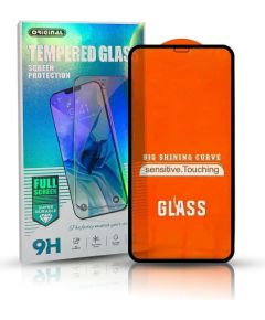 Timy Original Full Face / Full Glue Tempered Glass Aizsargstikls Pilnam Ekrānam Apple iPhone 13 Pro Max Melns Ekrānu aizsardzība
