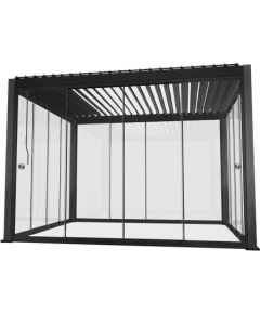 Gazebo MIRADOR-111 3x4m with glass sliding doors, dark grey Nojumes un aksesuāri