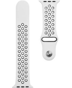 Tactical Apple  Watch 42/44/45mm Double Silicone Strap White Black Smart pūlksteņu aksesuāri