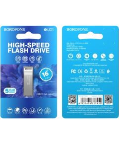 Borofone   PENDRIVE BUD1 NIMBLE USB 2.0 16GB Silver USB Flash atmiņas