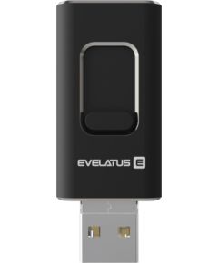 Evelatus   USB Flash 4in1 32GB EFD03 (USB,Micro,Type C and iPhone) Black USB Flash atmiņas