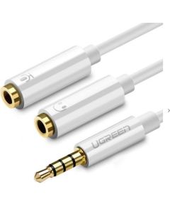 Ugreen   Cable cable headphone splitter mini jack 3.5 mm - 2 x mini jack 3.5 mm (2 x stereo output) 20cm white (AV134) White Aудио-видео