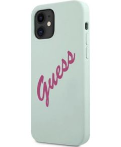 Guess Apple  iPhone 12 Mini 5.4'' Vintage Fuschia Script Cover Blue Neoriģinālie Maciņi