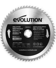 Griešanas disks Evolution FW255TCT-60; 255 mm; Z60 Zāģripas