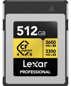 Lexar Professional Gold CFexpress 512 GB (LCXEXP4512G-RNENG) Atmiņas kartes micro SD SDHC