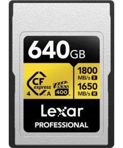 Lexar Professional Gold CFexpress 640 GB  (LCAGOLD640G-RNENG) Atmiņas kartes micro SD SDHC