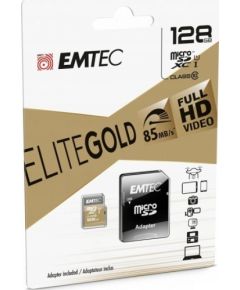 Emtec micro SD 256GB UHS-I U1 EliteGold + Adapter Atmiņas kartes micro SD SDHC