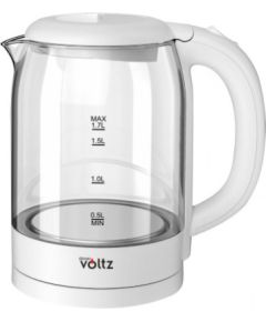 Oliver Voltz 5OV51230XW, электрический чайник, 2200 Вт, 1,7 л, высококачественный стеклянный корпус, Чайники (электрические)