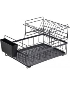 Rosberg 5R53000PBL, Trauku žāvētājs, 2 līmeņi, 45x32,5x27,3 cm, Melns Citi trauki