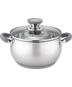 Oliver Voltz Pot Voltz OV51210N22, 22cm/4.6л., Gray handles, Stainless steel Katli