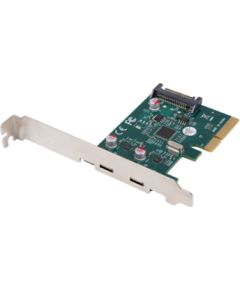 Lanberg PCI-Express X1 Card to 2X USB-C 3.2 GEN 2X1 Low profile PCE-UC3-002 Wi-fi Adapteri
