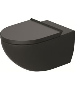 Duravit pods ar SC vāku Architec Rimless, stiprināms pie sienas, 365x575 mm, matēts/spīdīgs melns Подвесные